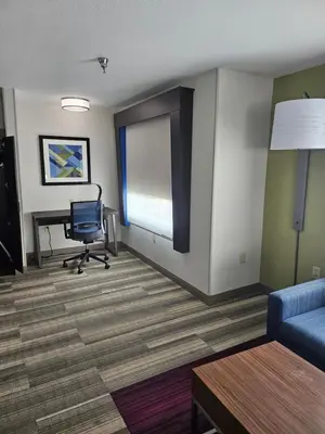 an office with a desk and a chair in a room at Holiday Inn Express - Columbus - Dublin by IHG in Dublin
