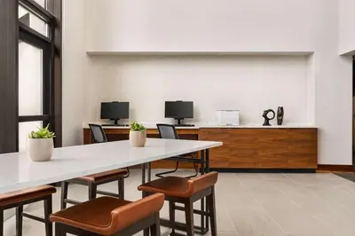 a conference room with a table and chairs at Doubletree By Hilton Columbus Dublin in Dublin