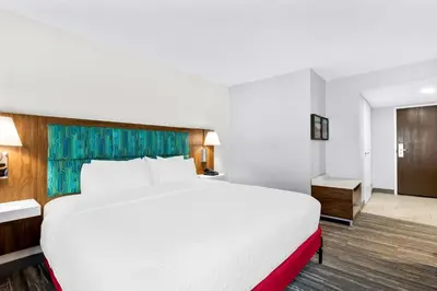 a large white bed in a hotel room at Hampton Inn Washington in Washington