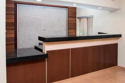 a large glass window in a hospital lobby at Fairfield Inn & Suites by Marriott Dayton South in Centerville