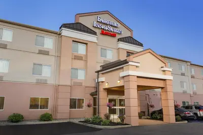 a rendering of the front of the hampton inn suites at Fairfield Inn & Suites by Marriott Toledo Maumee in Maumee