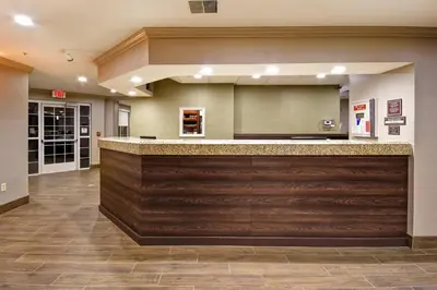 a lobby with a bar in a hospital at Residence Inn by Marriott Dayton Beavercreek in Beavercreek
