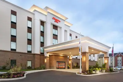 a rendering of the front of a hotel at Hampton Inn By Hilton North Olmsted Cleveland Airport in North Olmsted
