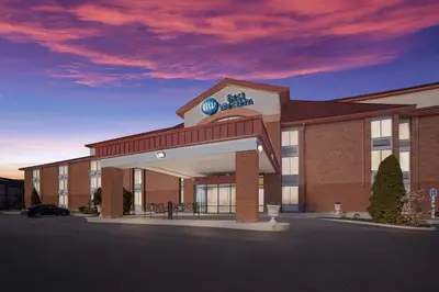 a rendering of the front of a hotel at Best Western Luxbury Inn Fort Wayne in Fort Wayne