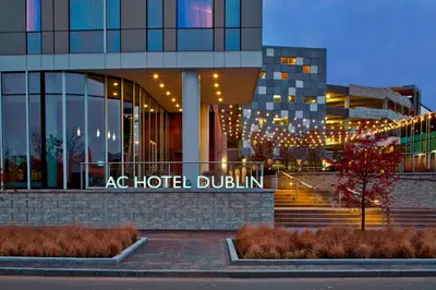 a building with a hotel dublin sign in front of it at AC Hotel Columbus Dublin in Dublin