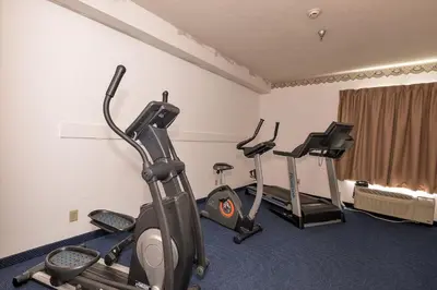a gym with two tread machines in a room at Red Roof Inn Jackson, OH in Jackson