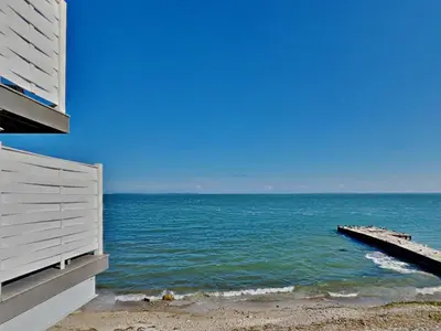 a view of the ocean from a building at Put-In-Bay Waterfront Condo #108 in Put-in-Bay