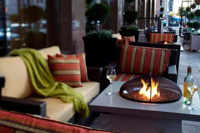 a fire pit sitting on a table in a restaurant at Renaissance Columbus Downtown Hotel in Columbus