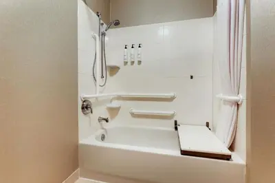 a bathroom with a bath tub and a shower at SpringHill Suites Dayton South/Miamisburg in Miamisburg