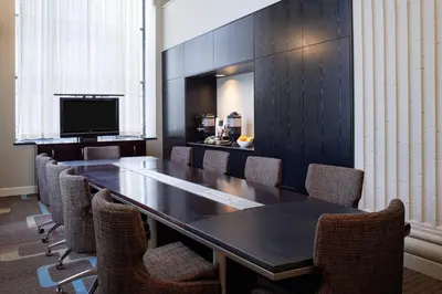 a conference room with a long table and chairs at Residence Inn Columbus Downtown in Columbus