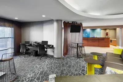 an office with desks and chairs and a podium at SpringHill Suites by Marriott Wheeling Triadelphia Area in Wheeling