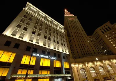 a large building with a houston clinic sign on it at Ramada by Wyndham Cleveland Independence in Independence