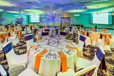 a banquet hall with white tables and chairs at Holiday Inn Cleveland Northeast - Mentor by IHG in Mentor