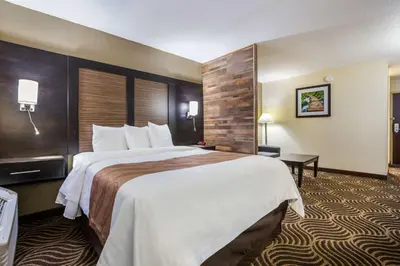 a hotel room with a large bed in a room at Quality Inn & Suites Florence - Cincinnati South in Florence