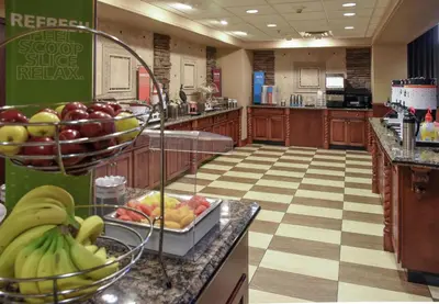 a kitchen with bananas and fruit on a counter at Hampton Inn & Suites Youngstown-Canfield in Canfield