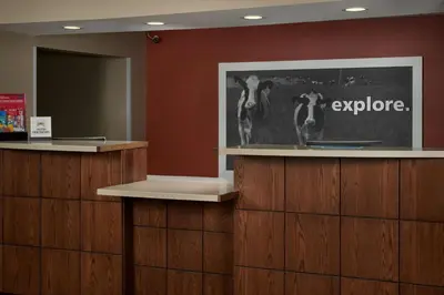 a waiting room with two cows on the wall at Hampton Inn Shelbyville in Shelbyville