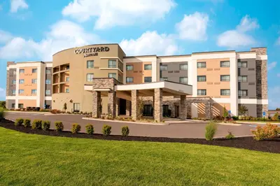 a rendering of the front of a hotel at Courtyard by Marriott Cleveland Elyria in Elyria