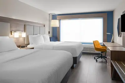 a hotel room with two beds and a window at Holiday Inn Express & Suites Mt Sterling North by IHG in Mount Sterling
