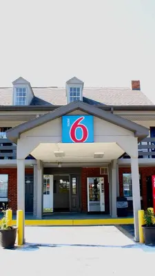 a gas station with a sign on it at Motel 6-Dayton, OH in Dayton