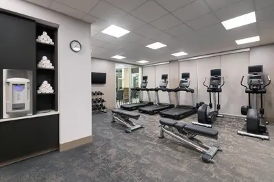 a gym with rows of treadmills and machines at Fairfield Inn & Suites by Marriott Lexington East/I-75 in Lexington