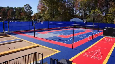 a basketball court with a basketball hoop at The Grand Resort in Howland Corners