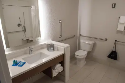 a bathroom with a sink and a toilet at Holiday Inn Express & Suites - Dayton Southwest by IHG in Dayton