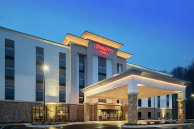 a rendering of the entrance to a hotel at Hampton Inn Weston, WV in Weston