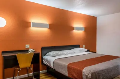 a hotel room with a bed and a desk at Motel 6 Florence, KY - Cincinnati Airport in Florence