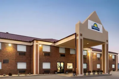 a hotel with a sign on the front of it at Days Inn by Wyndham Washington Court House in Washington Court House