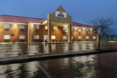 an empty parking lot in front of a hotel at Days Inn by Wyndham Washington Court House in Washington Court House