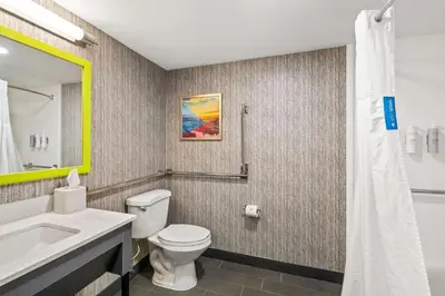 a bathroom with a toilet and a sink at Hampton Inn Lexington - Georgetown I-75 in Georgetown