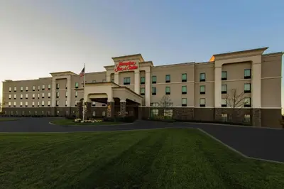 a hotel with a lawn in front of it at Hampton Inn & Suites Wheeling - The Highlands in Triadelphia