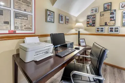 an office with a computer and a printer on a desk at Quality Inn Greenville North in Greenville