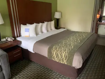 a hotel room with a large bed in a room at Days Inn by Wyndham Austintown in Austintown