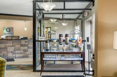 a store front with a display case in a room at Quality Inn & Suites Delaware South in Delaware