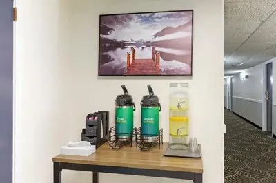 a room with two water bottles on a table at Quality Inn - Huron, Sandusky OH in Huron