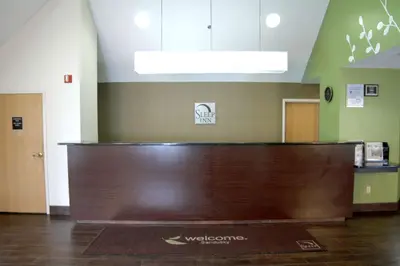 a view of a reception desk in a hospital room at Sleep Inn Sandusky in Sandusky