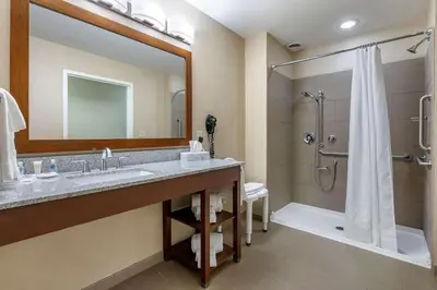a bathroom with a large sink and a shower at Comfort Inn & Suites Northern Kentucky in Wilder