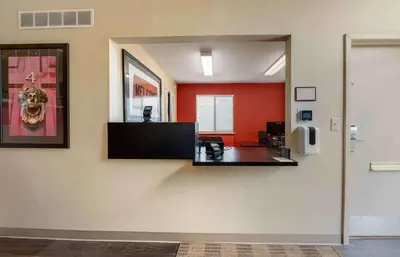 an office with a dog on the wall at Extended Stay America Suites - Dayton - South in Dayton
