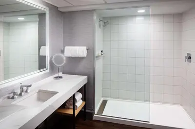 a bathroom with a sink and a shower at Hyatt Regency Columbus in Columbus