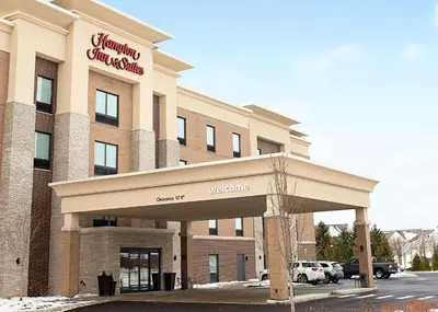 a building with a sign that reads hampton inn and suites at Hampton Inn and Suites Dundee in Dundee