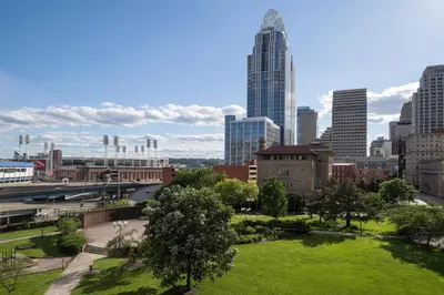 a city skyline with tall buildings and a park at The Lytle Park Hotel, Autograph Collection in Cincinnati