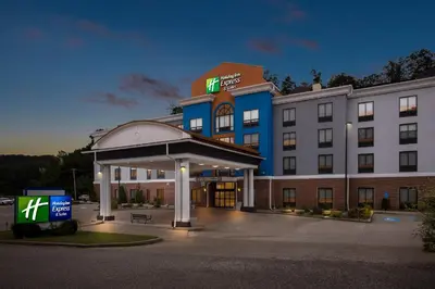 a hotel building with a gazebo in front of it at Holiday Inn Express & Suites Cross Lanes by IHG in Cross Lanes