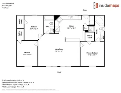 a floor plan of a house at Put-in-Bay Island Club #27 in Put-in-Bay