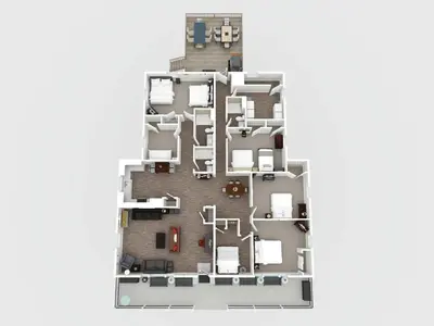 a rendering of a floor plan of a house at Spacious 6BR Near Ark! Ample Parking, 3 Full Baths in Williamstown