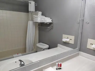 a bathroom with a tub and a toilet and a sink at Cedar Cove in Sandusky