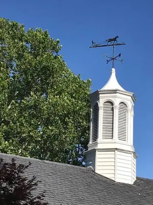 a weather vane on top of a roof with a tower at Millsite Lodge in Sandusky