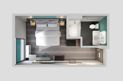 a rendering of a small room with a kitchen at Avid Hotels - Cincinnati N - West Chester by IHG in West Chester