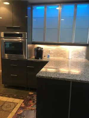 a kitchen with a stove and a counter top at Home Sweet Home in Solon