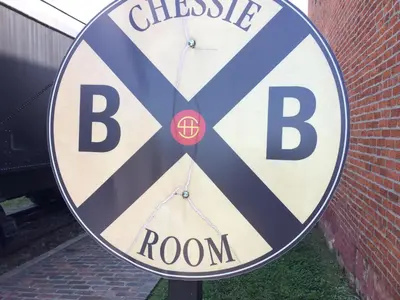 a sign for a chesterfield b room at Chessie Room in Huntington